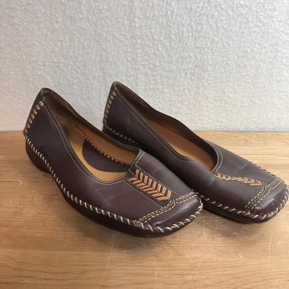 Nature Brown Leather Shoes Womens 7 Fairy Cottagecore Artsy Lagenlook Boho